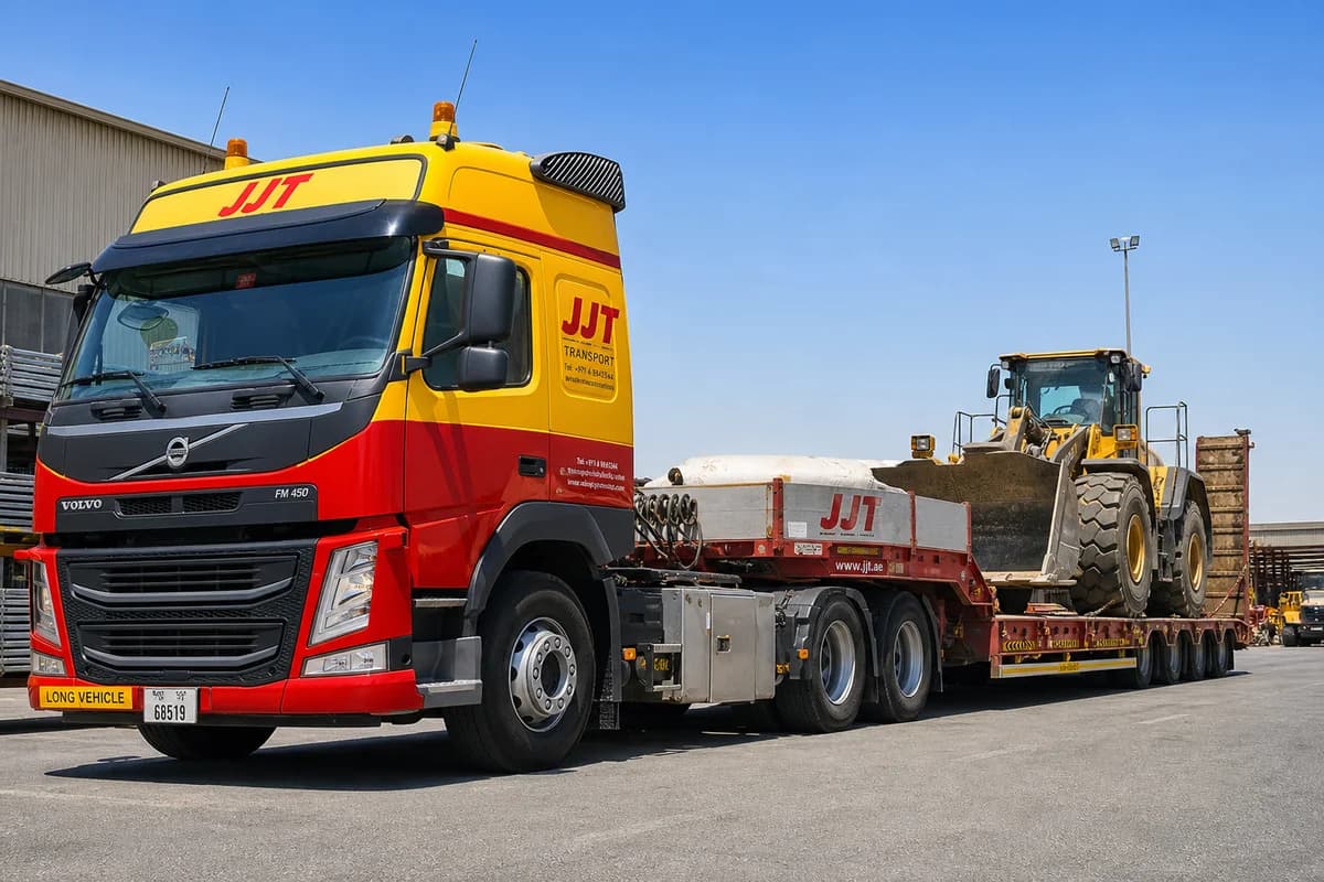 Front Lowbed Trailer Rental — Heavy Haulage service by JJT Dubai