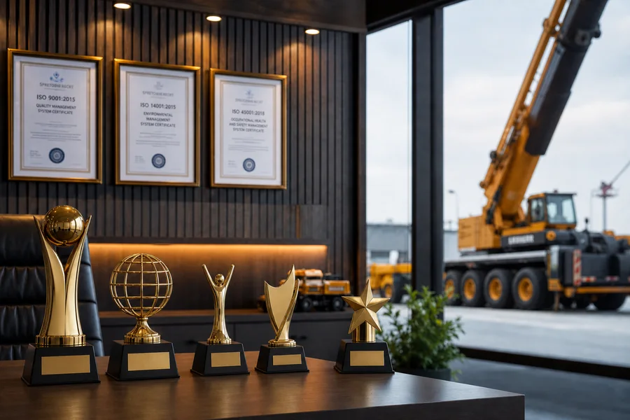 Excellence awards and safety certifications representing JJT award-winning service standards